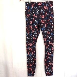 Avia Black Multicolored Leopard Active Legging with Pockets Size Extra Small
